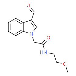 ChemSpider 2D Image | 2-(3-Formyl-1H-indol-1-yl)-N-(2-methoxyethyl)acetamide | C14H16N2O3