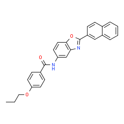 ChemSpider 2D Image | N-[2-(2-Naphthyl)-1,3-benzoxazol-5-yl]-4-propoxybenzamide | C27H22N2O3