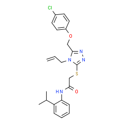 ChemSpider 2D Image | 2-({4-Allyl-5-[(4-chlorophenoxy)methyl]-4H-1,2,4-triazol-3-yl}sulfanyl)-N-(2-isopropylphenyl)acetamide | C23H25ClN4O2S