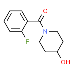 ChemSpider 2D Image | (2-Fluorophenyl)(4-hydroxy-1-piperidinyl)methanone | C12H14FNO2