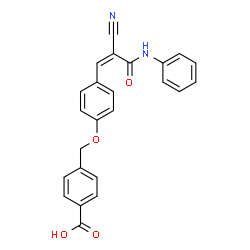 ChemSpider 2D Image | 4-({4-[(1Z)-3-Anilino-2-cyano-3-oxo-1-propen-1-yl]phenoxy}methyl)benzoic acid | C24H18N2O4