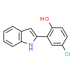 ChemSpider 2D Image | 4-Chloro-2-(1H-indol-2-yl)phenol | C14H10ClNO