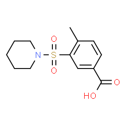 ChemSpider 2D Image | 4-Methyl-3-(1-piperidinylsulfonyl)benzoic acid | C13H17NO4S