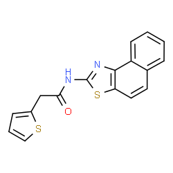 ChemSpider 2D Image | N-(Naphtho[1,2-d][1,3]thiazol-2-yl)-2-(2-thienyl)acetamide | C17H12N2OS2