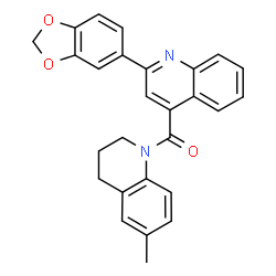ChemSpider 2D Image | [2-(1,3-Benzodioxol-5-yl)-4-quinolinyl](6-methyl-3,4-dihydro-1(2H)-quinolinyl)methanone | C27H22N2O3
