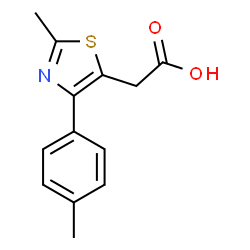 ChemSpider 2D Image | [2-Methyl-4-(4-methylphenyl)-1,3-thiazol-5-yl]acetic acid | C13H13NO2S