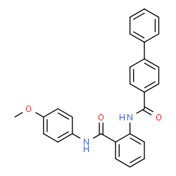 ChemSpider 2D Image | N-{2-[(4-Methoxyphenyl)carbamoyl]phenyl}-4-biphenylcarboxamide | C27H22N2O3