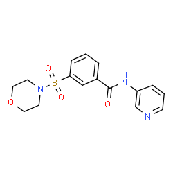 ChemSpider 2D Image | 3-(4-Morpholinylsulfonyl)-N-(3-pyridinyl)benzamide | C16H17N3O4S
