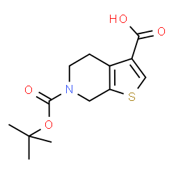 ChemSpider 2D Image | 6-(tert-butoxycarbonyl)-4H,5H,7H-thieno[2,3-c]pyridine-3-carboxylic acid | C13H17NO4S