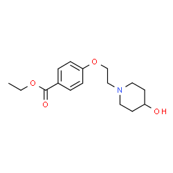 ChemSpider 2D Image | ethyl 4-(2-(4-hydroxypiperidin-1-yl)ethoxy)benzoate | C16H23NO4