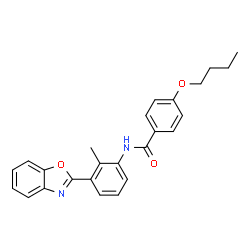 ChemSpider 2D Image | N-[3-(1,3-Benzoxazol-2-yl)-2-methylphenyl]-4-butoxybenzamide | C25H24N2O3