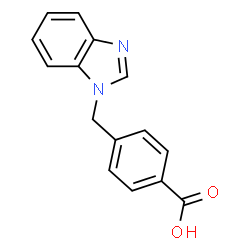 ChemSpider 2D Image | 4-(1H-Benzimidazol-1-ylmethyl)benzoic acid | C15H12N2O2