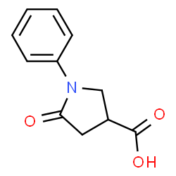 ChemSpider 2D Image | 5-Oxo-1-phenyl-3-pyrrolidinecarboxylic acid | C11H11NO3