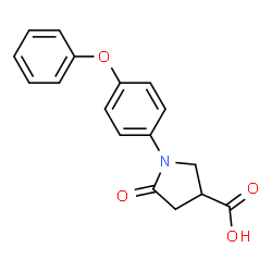 ChemSpider 2D Image | 5-Oxo-1-(4-phenoxyphenyl)-3-pyrrolidinecarboxylic acid | C17H15NO4