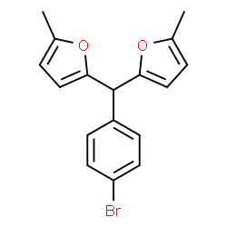 ChemSpider 2D Image | 2,2'-[(4-Bromophenyl)methylene]bis(5-methylfuran) | C17H15BrO2