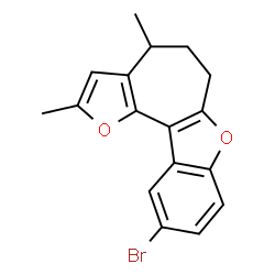 ChemSpider 2D Image | 10-Bromo-2,4-dimethyl-5,6-dihydro-4H-furo[2',3':3,4]cyclohepta[1,2-b][1]benzofuran | C17H15BrO2