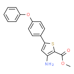 ChemSpider 2D Image | Methyl 3-amino-5-(4-phenoxyphenyl)-2-thiophenecarboxylate | C18H15NO3S