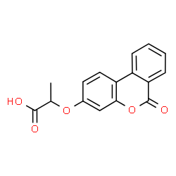 ChemSpider 2D Image | 2-({6-OXOBENZO[C]CHROMEN-3-YL}OXY)PROPANOIC ACID | C16H12O5