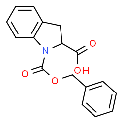 ChemSpider 2D Image | 1-((Benzyloxy)carbonyl)indoline-2-carboxylic acid | C17H15NO4