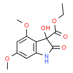 ChemSpider 2D Image | Ethyl 3-hydroxy-4,6-dimethoxy-2-oxo-3-indolinecarboxylate | C13H15NO6