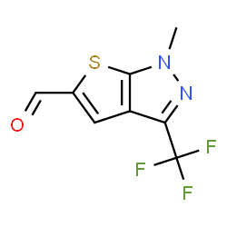 ChemSpider 2D Image | 1-Methyl-3-(trifluoromethyl)-1H-thieno[2,3-c]pyrazole-5-carbaldehyde | C8H5F3N2OS