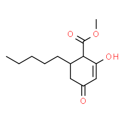 ChemSpider 2D Image | Methyl 2-hydroxy-4-oxo-6-pentyl-2-cyclohexene-1-carboxylate | C13H20O4