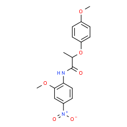 ChemSpider 2D Image | N-(2-Methoxy-4-nitrophenyl)-2-(4-methoxyphenoxy)propanamide | C17H18N2O6