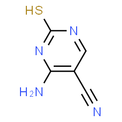 ChemSpider 2D Image | 4-amino-2-mercaptopyrimidine-5-carbonitrile | C5H4N4S
