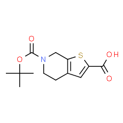 ChemSpider 2D Image | 6-(tert-Butoxycarbonyl)-4,5,6,7-tetrahydrothieno[2,3-c]pyridine-2-carboxylic acid | C13H17NO4S