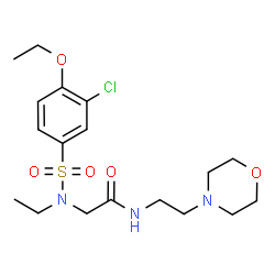 ChemSpider 2D Image | N~2~-[(3-Chloro-4-ethoxyphenyl)sulfonyl]-N~2~-ethyl-N-[2-(4-morpholinyl)ethyl]glycinamide | C18H28ClN3O5S