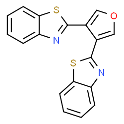 ChemSpider 2D Image | 2,2'-(3,4-Furandiyl)bis(1,3-benzothiazole) | C18H10N2OS2