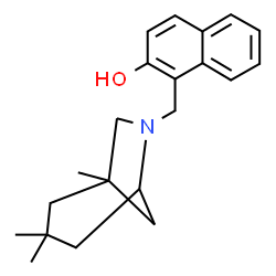 ChemSpider 2D Image | 1-[(1,3,3-Trimethyl-6-azabicyclo[3.2.1]oct-6-yl)methyl]-2-naphthol | C21H27NO