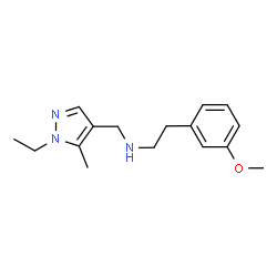 ChemSpider 2D Image | [(1-ethyl-5-methylpyrazol-4-yl)methyl][2-(3-methoxyphenyl)ethyl]amine | C16H23N3O
