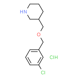 ChemSpider 2D Image | 3-{[(3-CHLOROPHENYL)METHOXY]METHYL}PIPERIDINE HYDROCHLORIDE | C13H19Cl2NO