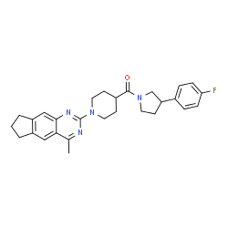 ChemSpider 2D Image | [3-(4-Fluorophenyl)-1-pyrrolidinyl][1-(4-methyl-7,8-dihydro-6H-cyclopenta[g]quinazolin-2-yl)-4-piperidinyl]methanone | C28H31FN4O