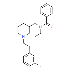 ChemSpider 2D Image | N-Ethyl-N-({1-[2-(3-fluorophenyl)ethyl]-3-piperidinyl}methyl)benzamide | C23H29FN2O