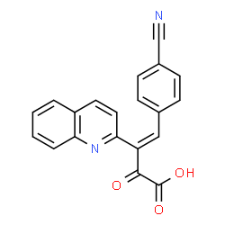 ChemSpider 2D Image | (3E)-4-(4-Cyanophenyl)-2-oxo-3-(2-quinolinyl)-3-butenoic acid | C20H12N2O3