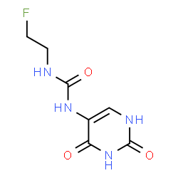 ChemSpider 2D Image | 1-(2,4-Dioxo-1,2,3,4-tetrahydro-5-pyrimidinyl)-3-(2-fluoroethyl)urea | C7H9FN4O3