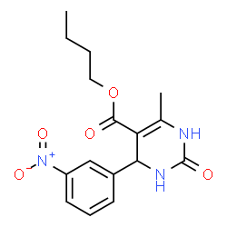 ChemSpider 2D Image | Butyl 6-methyl-4-(3-nitrophenyl)-2-oxo-1,2,3,4-tetrahydro-5-pyrimidinecarboxylate | C16H19N3O5