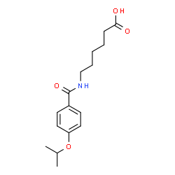 ChemSpider 2D Image | 6-[(4-Isopropoxybenzoyl)amino]hexanoic acid | C16H23NO4