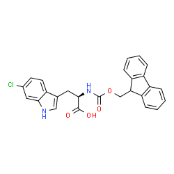 ChemSpider 2D Image | 6-Chloro-N-[(9H-fluoren-9-ylmethoxy)carbonyl]-D-tryptophan | C26H21ClN2O4