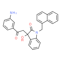 ChemSpider 2D Image | 3-[2-(3-Aminophenyl)-2-oxoethyl]-3-hydroxy-1-(1-naphthylmethyl)-1,3-dihydro-2H-indol-2-one | C27H22N2O3