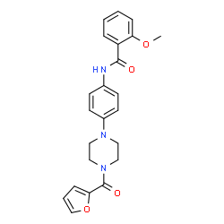 ChemSpider 2D Image | N-{4-[4-(2-Furoyl)-1-piperazinyl]phenyl}-2-methoxybenzamide | C23H23N3O4