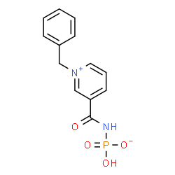ChemSpider 2D Image | Hydrogen [(1-benzyl-3-pyridiniumyl)carbonyl]phosphoramidate | C13H13N2O4P