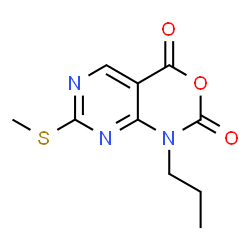 ChemSpider 2D Image | 7-(Methylsulfanyl)-1-propyl-2H-pyrimido[4,5-d][1,3]oxazine-2,4(1H)-dione | C10H11N3O3S