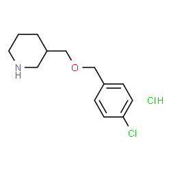 ChemSpider 2D Image | 3-(((4-chlorobenzyl)oxy)methyl)piperidine hydrochloride | C13H19Cl2NO
