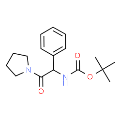 ChemSpider 2D Image | tert-Butyl (2-oxo-1-phenyl-2-(pyrrolidin-1-yl)ethyl)carbamate | C17H24N2O3