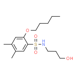 ChemSpider 2D Image | N-(3-Hydroxypropyl)-4,5-dimethyl-2-(pentyloxy)benzenesulfonamide | C16H27NO4S