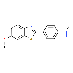 ChemSpider 2D Image | 2-[4-(Methylamino)phenyl]-1,3-benzothiazol-6-(~3~H)ol | C14H11TN2OS