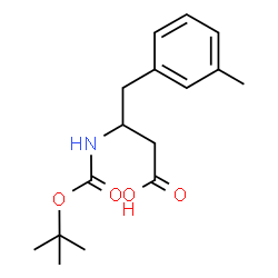 ChemSpider 2D Image | 4-(3-Methylphenyl)-3-({[(2-methyl-2-propanyl)oxy]carbonyl}amino)butanoic acid | C16H23NO4